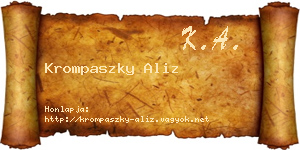 Krompaszky Aliz névjegykártya